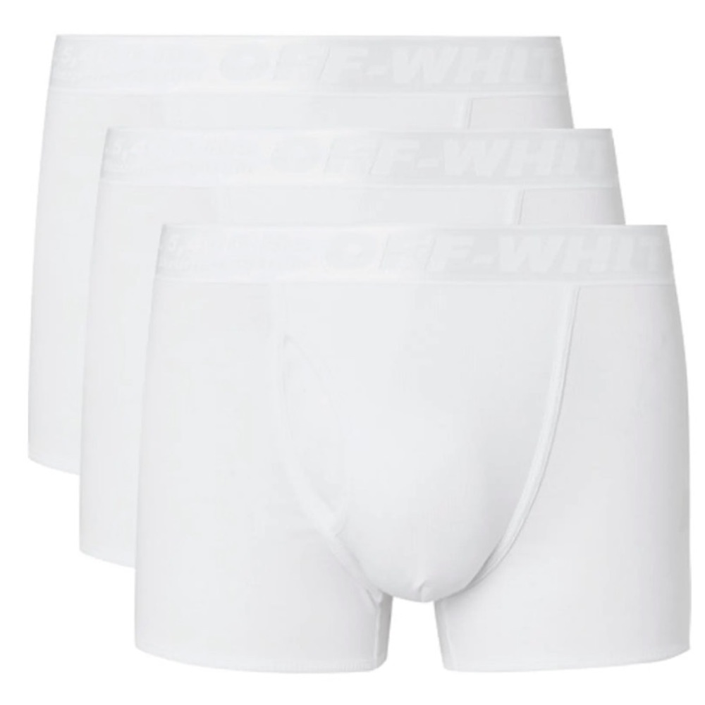 Off-White Three Pack Stretch Cotton Boxer Briefs White Men’s XS $365.